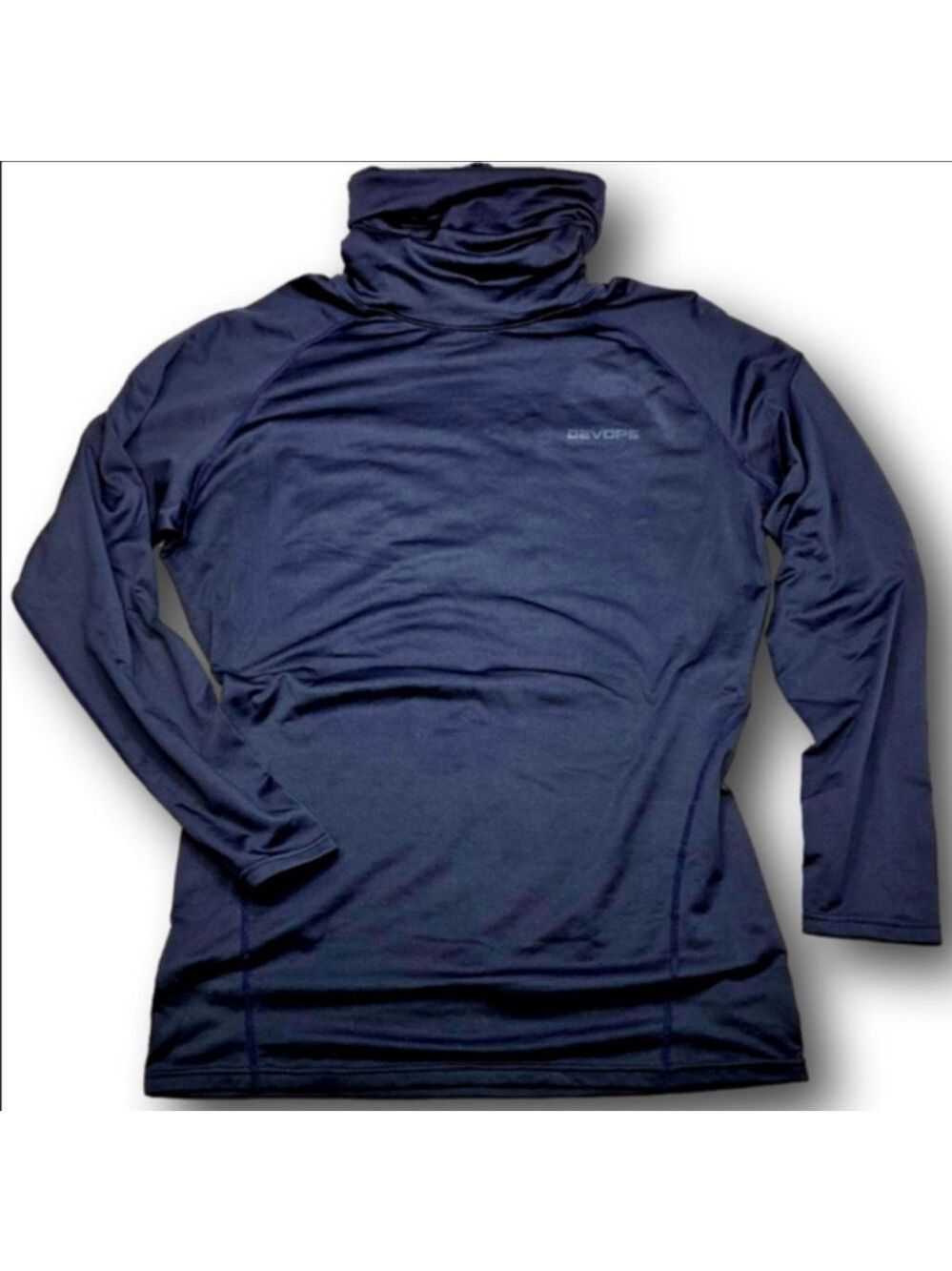 Women's DevOps Black Long Sleeve Tee with Cowl Neck, XXL